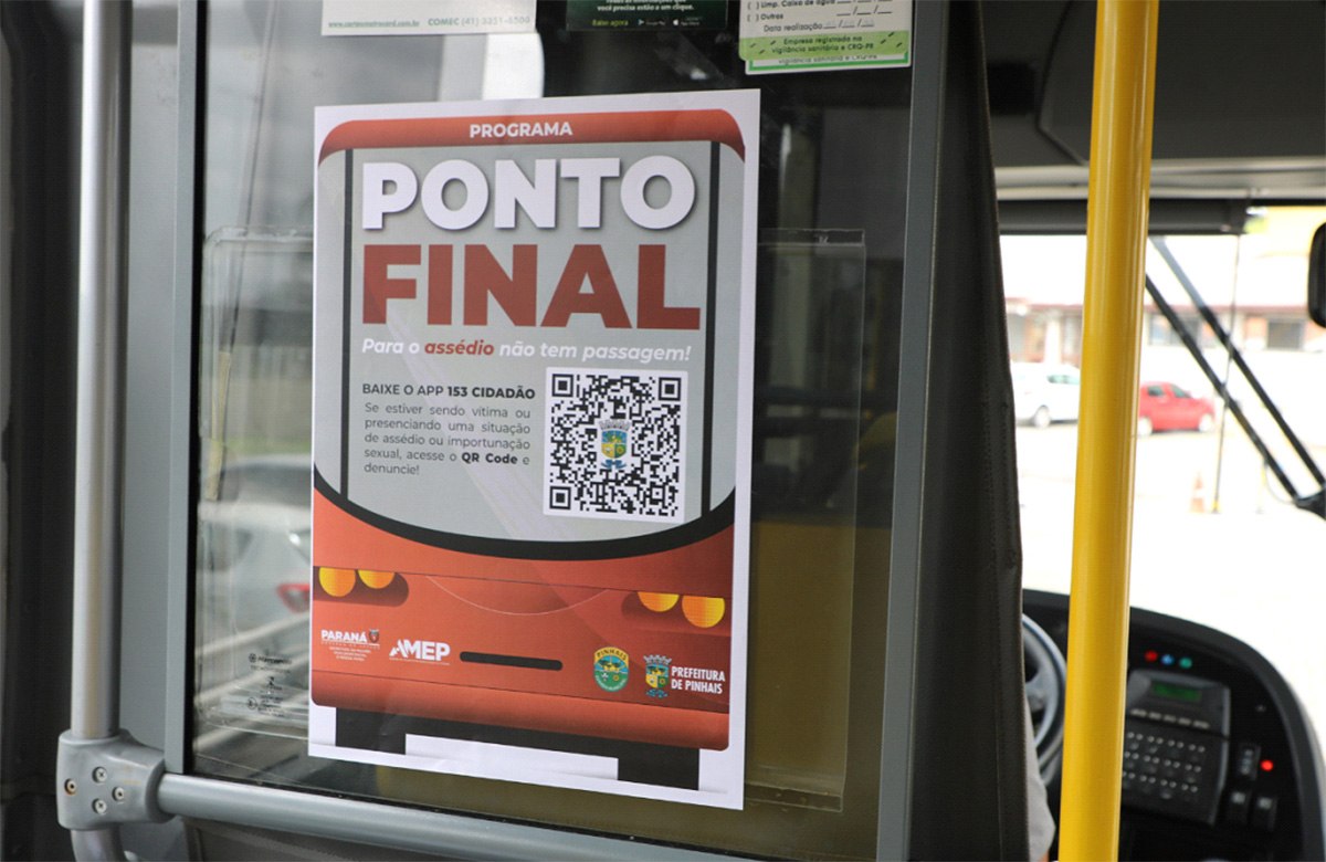 Programa Ponto Final disponibiliza atendimento em tempo real contra assédio no transporte coletivo de Pinhais